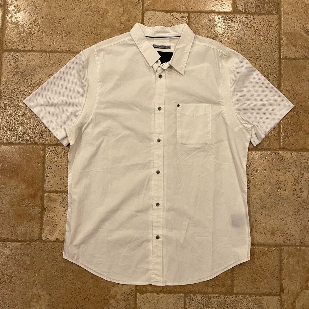 Madison Supply Button Up Short Sleeve White Shirt